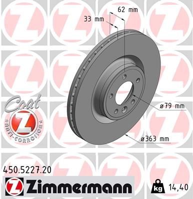 Bremseskive ZIMMERMANN 450.5227.20
