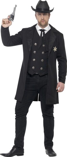 Smiffys Ville Vestens Sheriffkostyme med Hatt Strl XXL