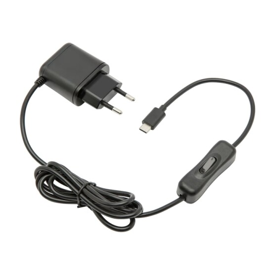 Luxorparts Strømadapter for Raspberry Pi 4, 3 A med strømbryter
