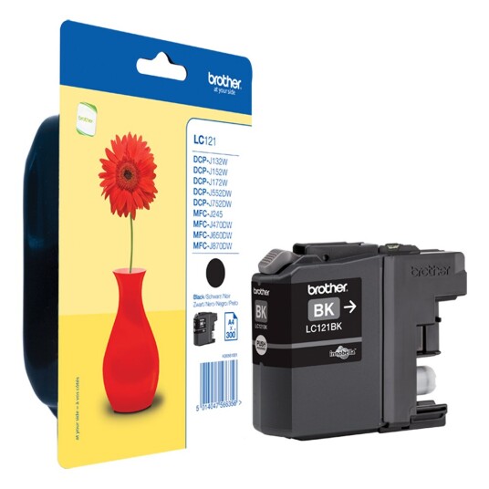 Brother LC121 BK blekkpatron - Original - Svart 6 ml