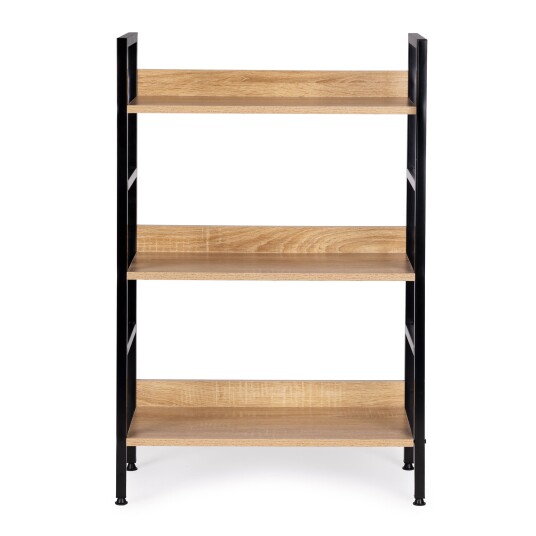 Selgro Moderne trehylle bokhylle i tre metallramme LOFT ModernHome