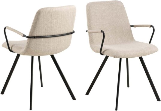 Selina spisestuestoler med armlener beige.
