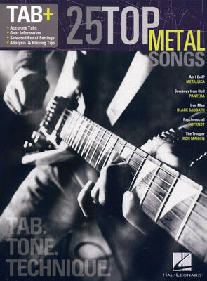 Hal Leonard Tab+25 Top Metal Songs