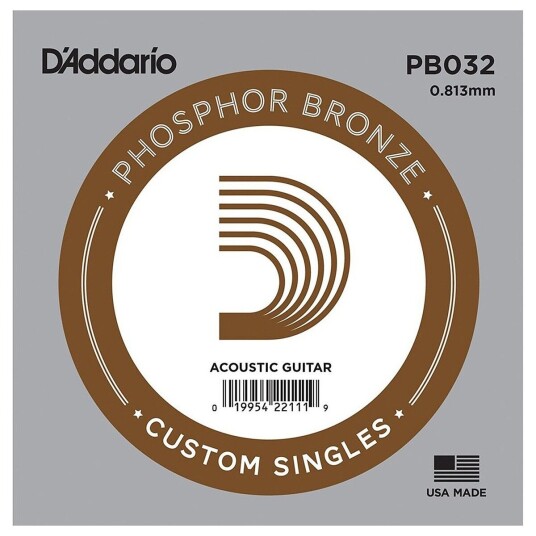 DAddario Single Phosphor Bronze Wound .032 String DAddario Single Phosphor Bronze Wound .032 String