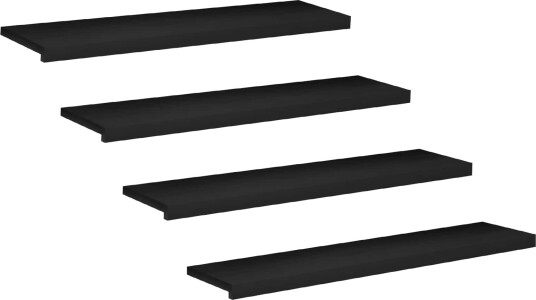 vidaXL Trappetrinn 4 stk. 120 x 25 x 2 cm Svart Massiv bøketre