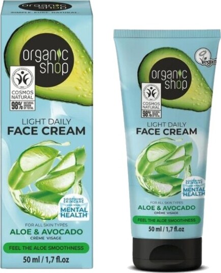 Organic Shop light daily face cream aloe & avocado 50 ml