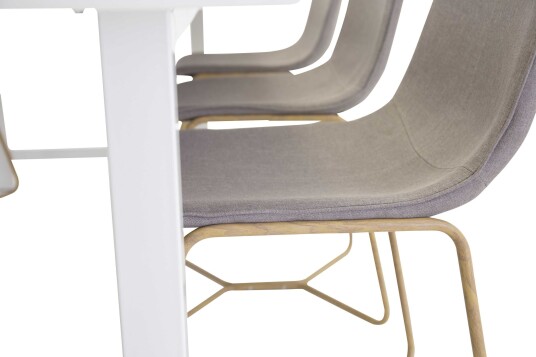 Venture Design Count & X-chair spisegruppe Hvit/grå 6 st stoler & bord 220 x 100 cm