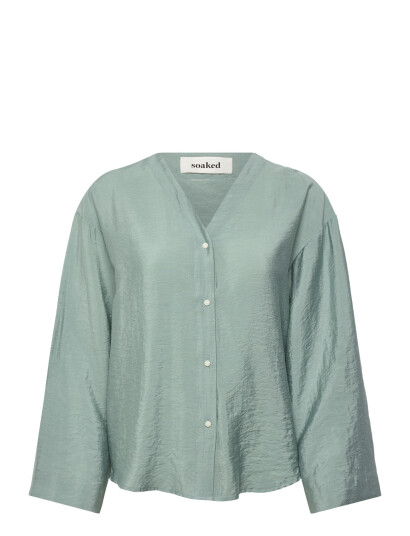 Soaked in Luxury Slleodora Shirt Blouse   Green   XS