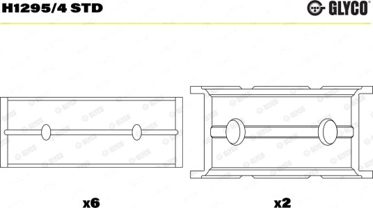 Veivaksellager GLYCO H1295/4 STD Veivaksellager GLYCO H1295/4 STD