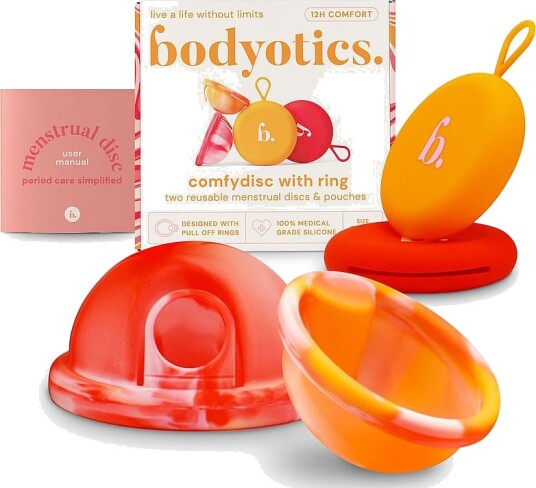 ComfyDisc Reusable Menstrual Discs S & L Orange/Red 2 pcs ComfyDisc Reusable Menstrual Discs S & L Orange/Red 2 pcs