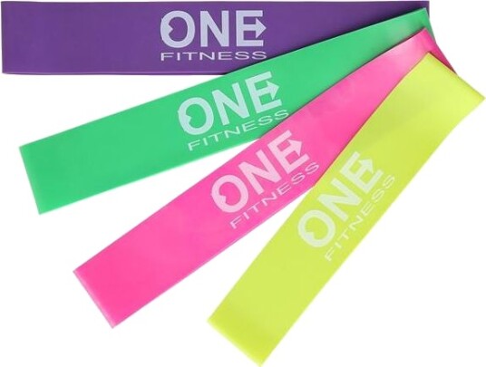 One Fitness Mini Band Pbf Set04 Ulike Motstandsnivåer I Sett Flerfarget 4 Stk.