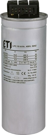 Eti Polam Trefase Kondensator Cp Lpc 10 Kvar 400V 50Hz 004656750