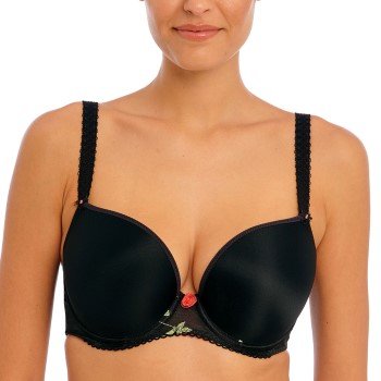 Freya BH Rose blåssom UW Moulded Plunge T-Shirt Bra Svart H 75 Dame