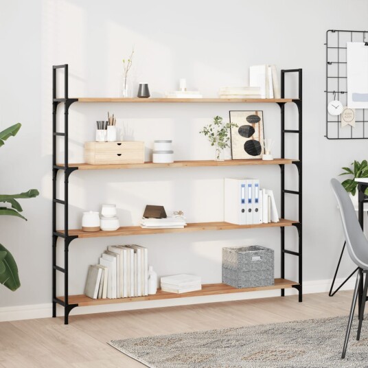 Flytende hyller 4 stk 140x20x2 cm oljebehandlet heltre akasie