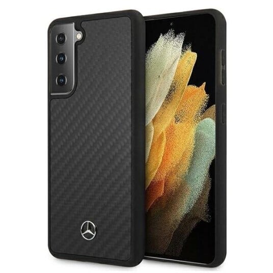 Mercedes Mobildeksel Dynamic Line for Samsung Galaxy S21+ Svart Karbon