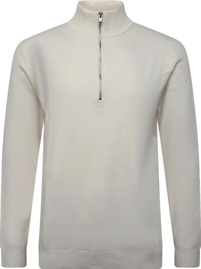 Lindbergh Ecovero Half Zip Knit CHALK WHITE XXL