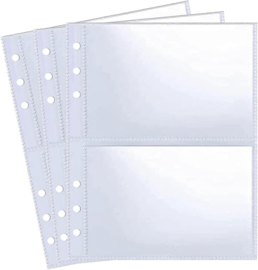 [RM] 30-pakning fotokortlommer for 6-rings A5-perm, ultraklar fotolommer, dobbeltsidige fotolommer, toppmatet fotobladbeskytter for foto
