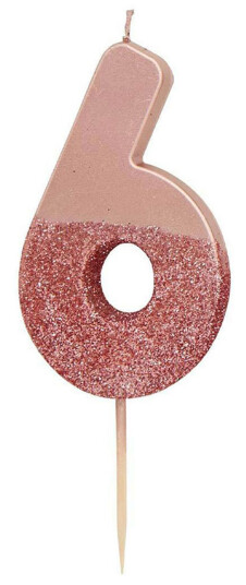 Talking Tables Kakelys Tall Roségull/Glitter - 6 År