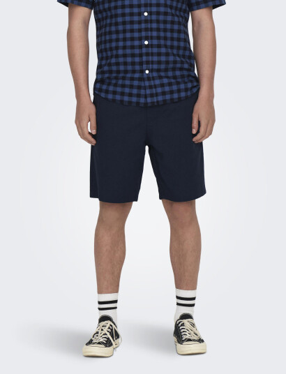 ONLY & SONS Onslinus 0007 Cot Lin Shorts Noos - Navy - XL