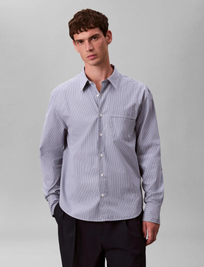 Calvin Klein Ls Yd Thin Stripe Poplin Easy Sh Blue XL Calvin Klein Ls Yd Thin Stripe Poplin Easy Sh Blue XL