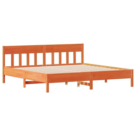 Sengeramme uten madrass voksbrun 180x200 cm heltre furu
