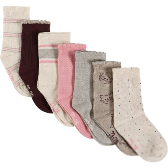 Minymo Wild Rose Strømper W.Pattern 7 Pack 27 30