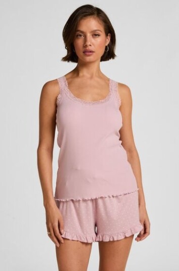 Hunkemöller Jersey Ruffled Shorts Rosa