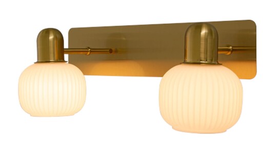 Aneta Lighting Messina vegglampe 2 messing/opalhvit 1696644-03-93 1621082-02-0