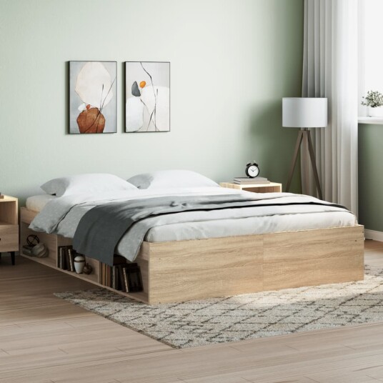 vidaXL Sengeramme sonoma eik 140x200 cm 8721012158177 vidaXL Sengeramme sonoma eik 140x200 cm 8721012158177