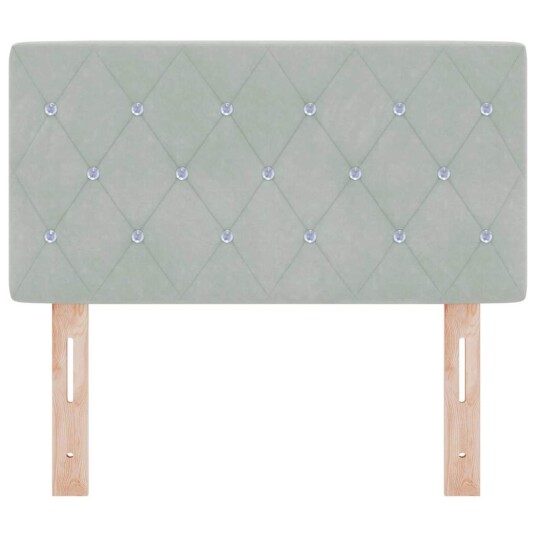 LED Hodegjerde Krystallknapp Tuftet Lysegrå 80 cm Velour