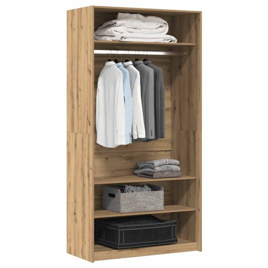 Garderobe artisan eik 100x50x200 cm konstruert tre 8721158628084