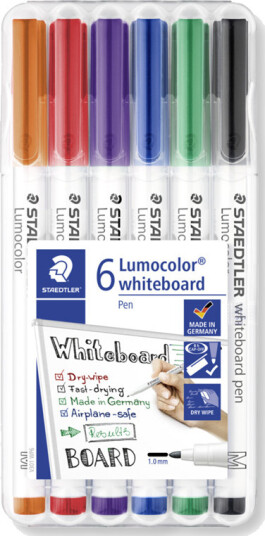 Staedtler Marker Lumocolor Hvit pen 6pcs.box