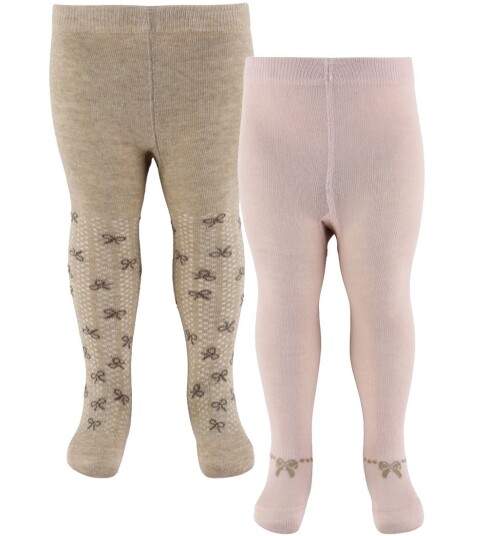 Minymo 2-Pack Strømpebukser med Mønster i Beige 80/86