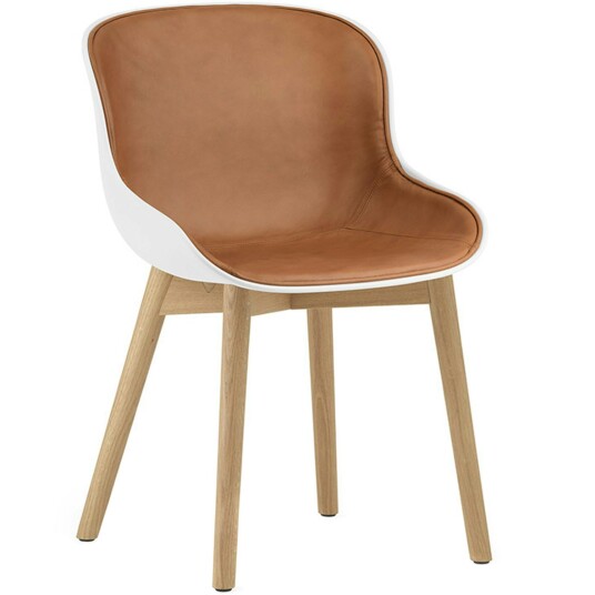 Normann Copenhagen Hyg Stol Polstret Front Brandy Skinn / Eik