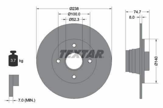 Bremseskive TEXTAR 92081200