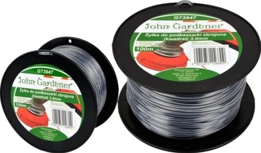 John Gardener Børstekjærelinje For Brystekutter Og Trimmer 3 Mm 100 Mb G73947 Firkant + Kjerne