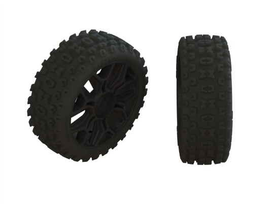 ARRMA ARA550057 2HO Tire Set Glued Black (2)