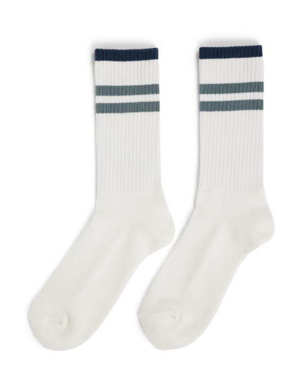 Amundsen Oslo Crew Sock White/Stormy Blue S (36-40)