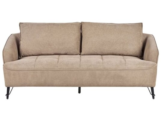 Beliani 3-seters Sofa Brun Stoff Polstring Ekstra Puter Moderne Stil Stue Møbler