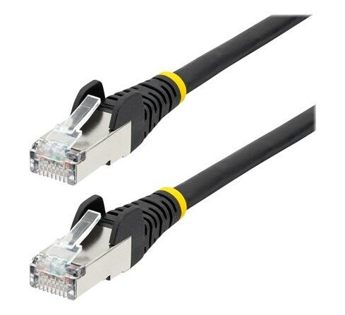 1m CAT6a Ethernet Cable - Black - Low Smoke Zero Halogen (LSZH) - 10GbE 500MHz 100W PoE++ Snagless RJ-45 w/Strain Reliefs S/FTP Network Patch Cord - patch cable - 1 m - black