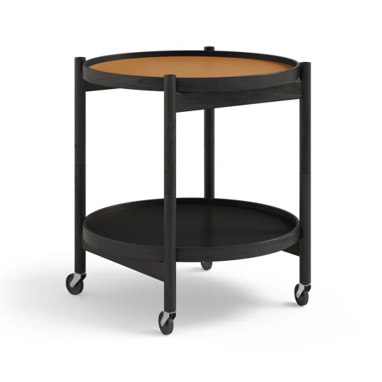 Brdr. Krüger Bølling Tray Table model 50 rullebord clay, sortlakkert eikestativ