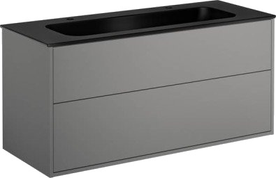 Gustavsberg Artic møbelpakke, 120x47 cm, grå/sort Gustavsberg Artic møbelpakke, 120x47 cm, grå/sort