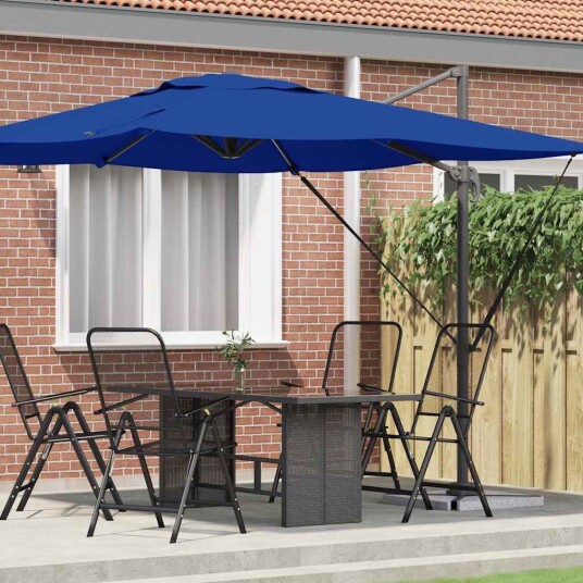 Terrasseparasol Azurblå Aluminium Polyester 3m