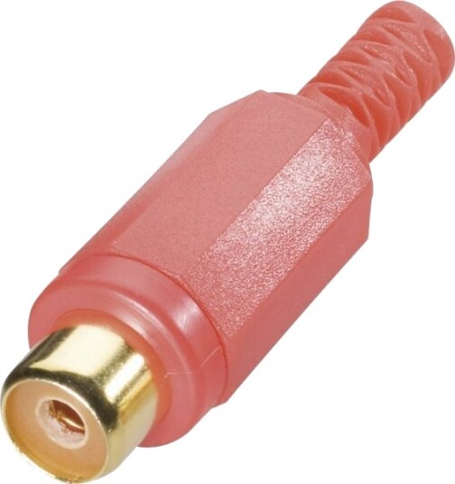 Tru Components Cinch-Kontakt Tilkobling, Rett Poltall: 2 Rød 1 Stk