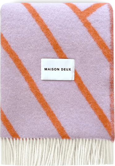 Maison Deux Lines Blanket Lilac/Orange Purple 130X 200CM