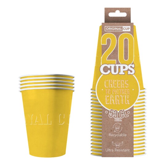 Original Cup Partykopper Papp Gul - 20-pakning Original Cup Partykopper Papp Gul - 20-pakning