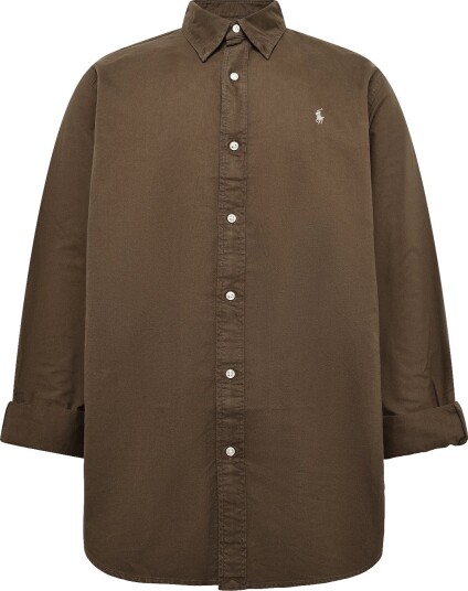 Polo Ralph Lauren Custom Fit Garment Dyed Oxford Shirt NUTMEG BRWN XS