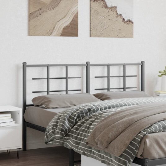 Sengegavl i metall svart 150 cm 8721012303942