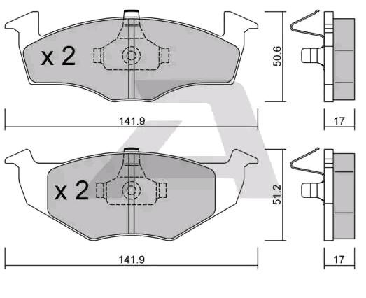Bremseklosser AISIN BPVW 1018