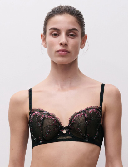 CHANTELLE Lily Underwire Half Cup Bra Black F x 75 CHANTELLE Lily Underwire Half Cup Bra Black F x 75
